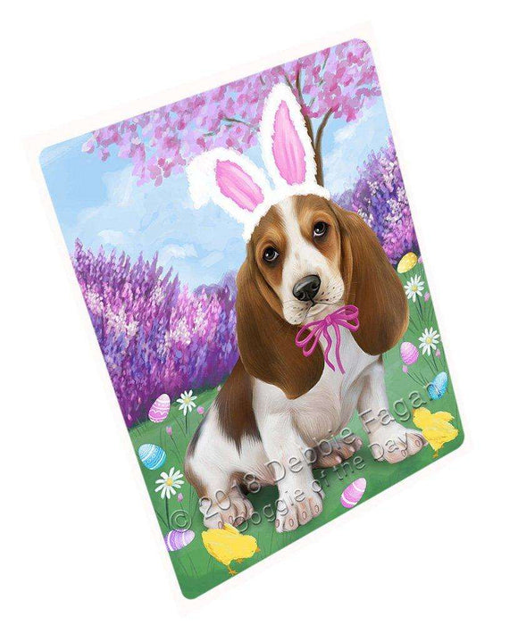 Basset Hound Dog Easter Holiday Tempered Cutting Board C50997