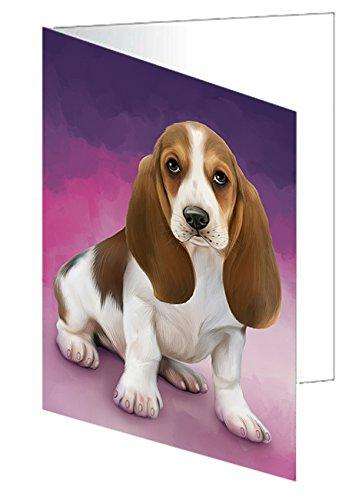 Basset Hound Dog Handmade Artwork Assorted Pets Greeting Cards and Note Cards with Envelopes for All Occasions and Holiday Seasons