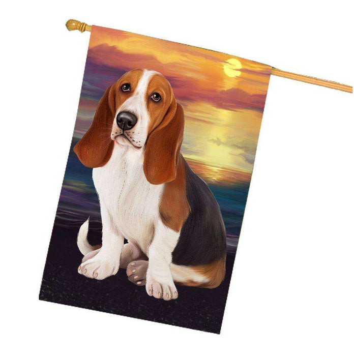 Basset Hound Dog House Flag HF277