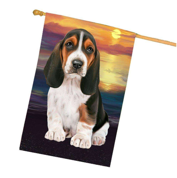 Basset Hound Dog House Flag HF278