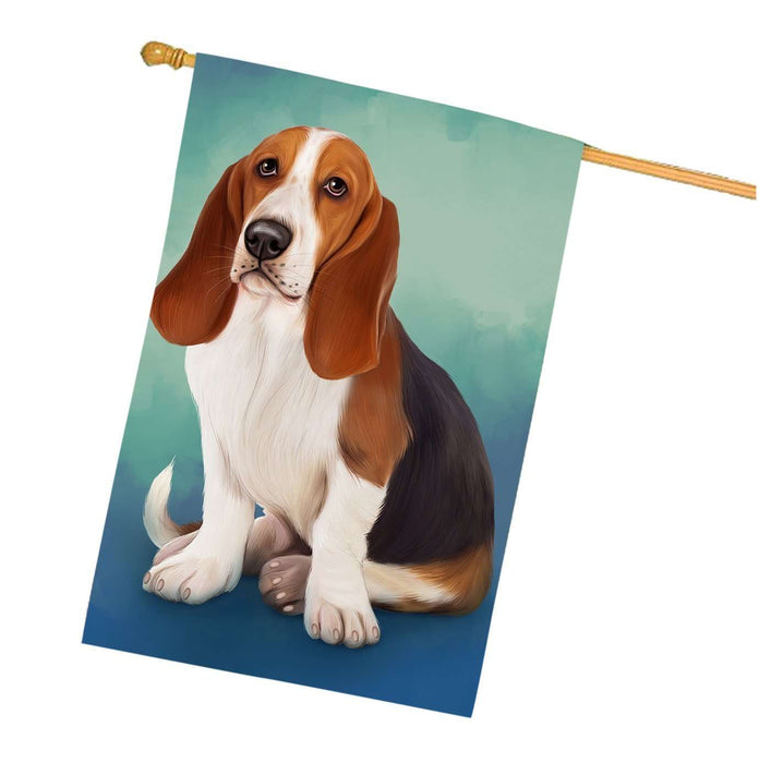 Basset Hound Dog House Flag