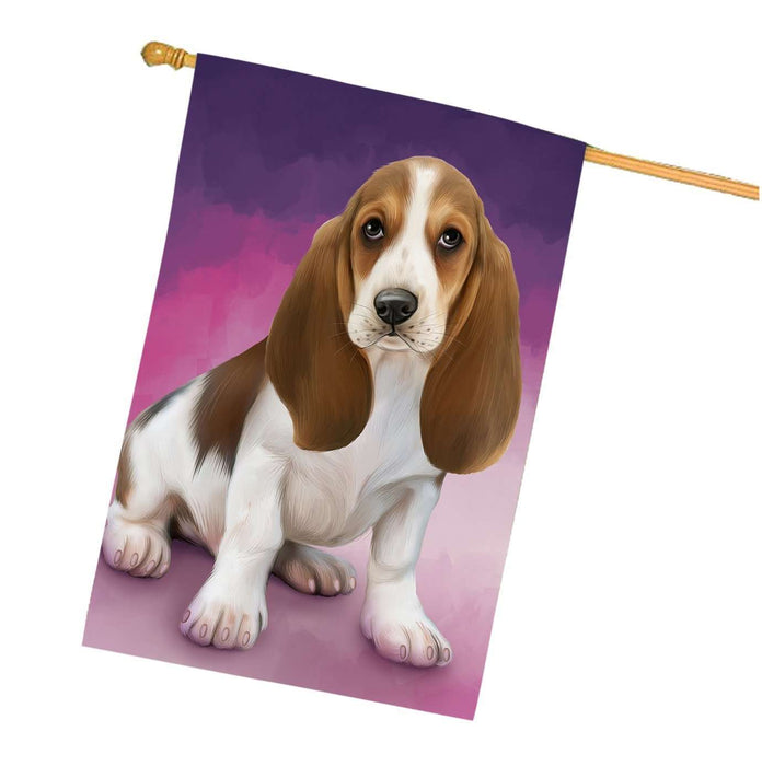 Basset Hound Dog House Flag