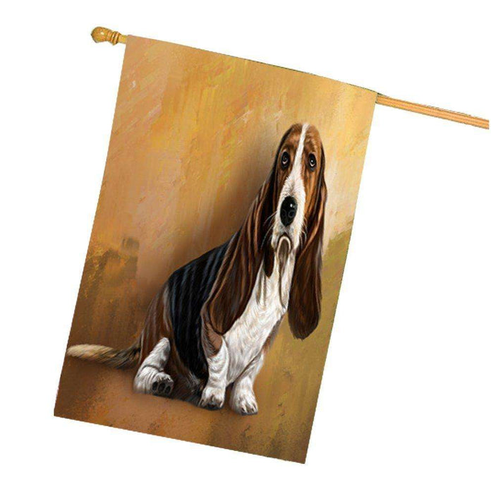 Basset Hound Dog House Flag