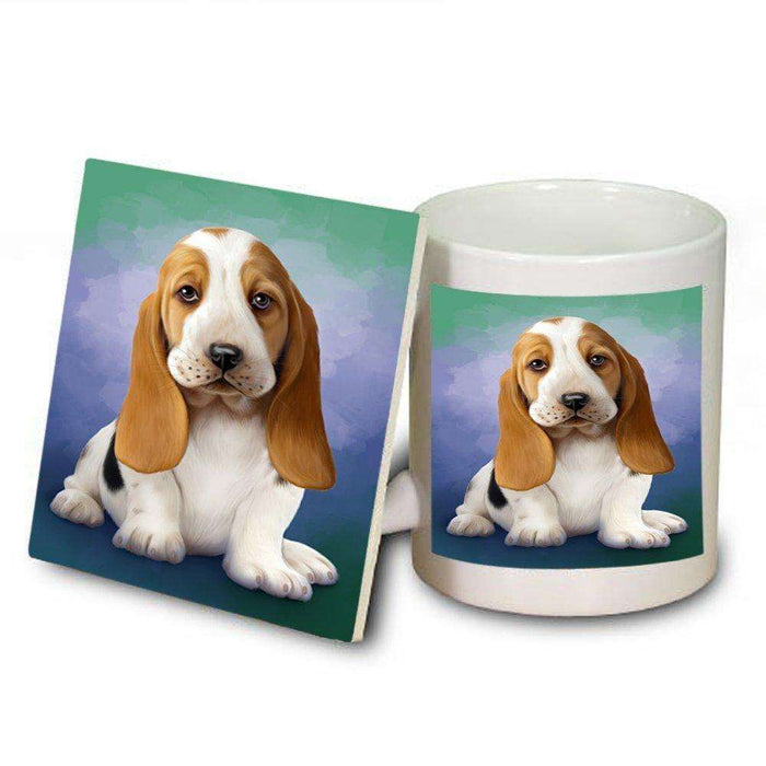 Basset Hound Dog Mug and Coaster Set
