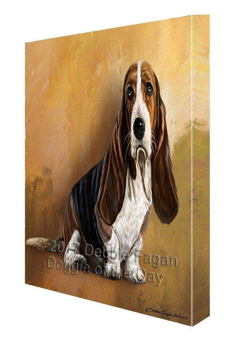 Basset Hound Dog Painting Printed on Canvas Wall Art