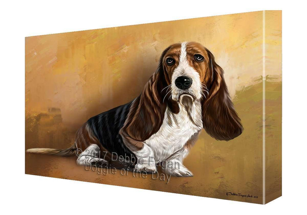 Basset Hound Dog Painting Printed on Canvas Wall Art