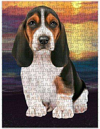 Basset Hound Dog Puzzle with Photo Tin D450