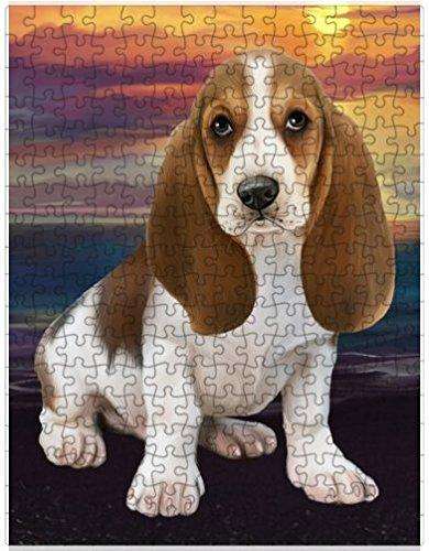 Basset Hound Dog Puzzle with Photo Tin D452