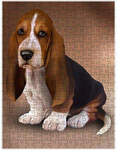 Basset Hound Dog Puzzle with Photo Tin D455