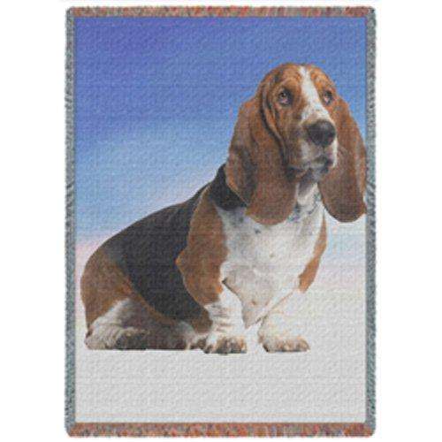 Basset Hound Dog Woven Throw Blanket 54 x 38