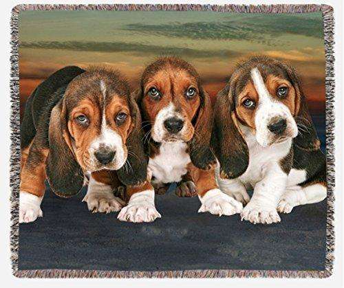 Basset Hound Puppy Woven Throw Blanket 54 x 38