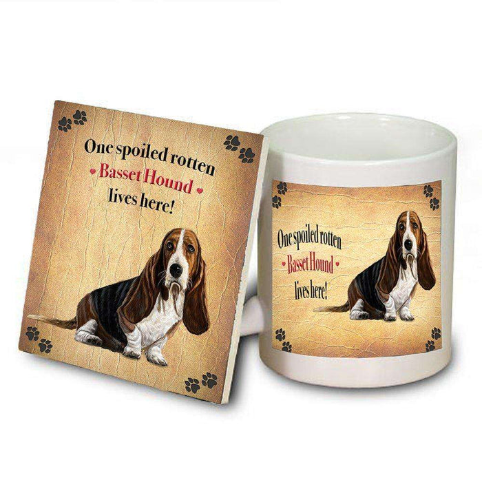 Basset Hound Spoiled Rotten Dog Coaster and Mug Combo Gift Set