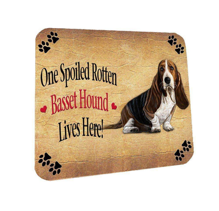 Basset Hound Spoiled Rotten Dog Coasters Set of 4