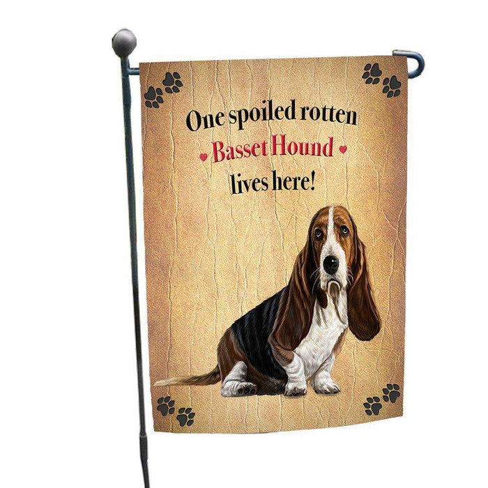 Basset Hound Spoiled Rotten Dog Garden Flag