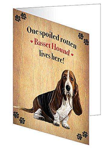 Basset Hound Spoiled Rotten Dog Handmade Artwork Assorted Pets Greeting Cards and Note Cards with Envelopes for All Occasions and Holiday Seasons