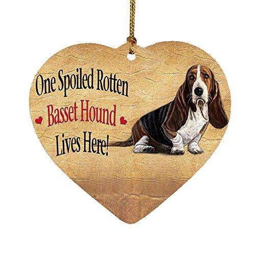 Basset Hound Spoiled Rotten Dog Heart Christmas Ornament