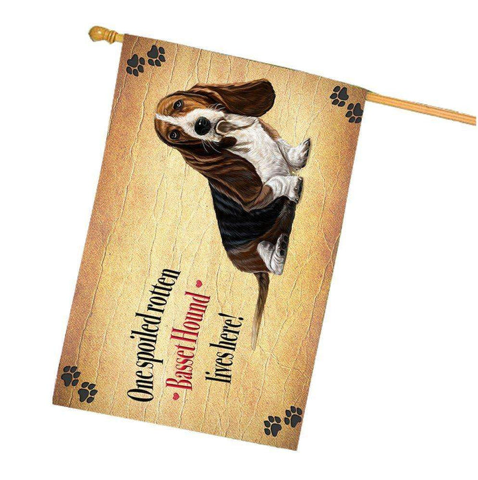 Basset Hound Spoiled Rotten Dog House Flag