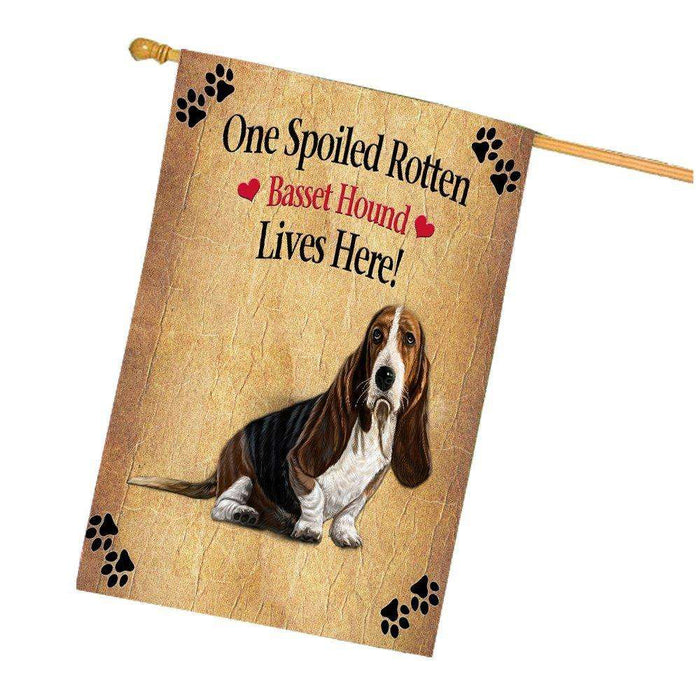 Basset Hound Spoiled Rotten Dog House Flag