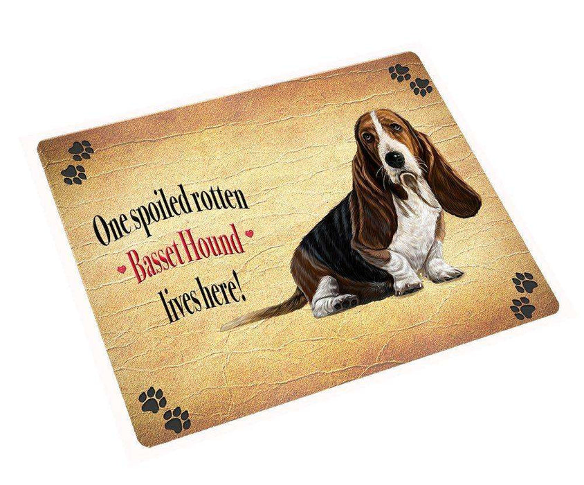 Basset Hound Spoiled Rotten Dog Tempered Cutting Board (Small)