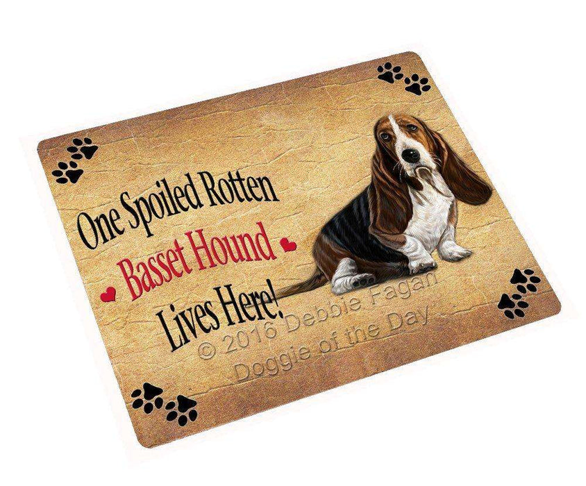 Basset Hound Spoiled Rotten Dog Tempered Cutting Board