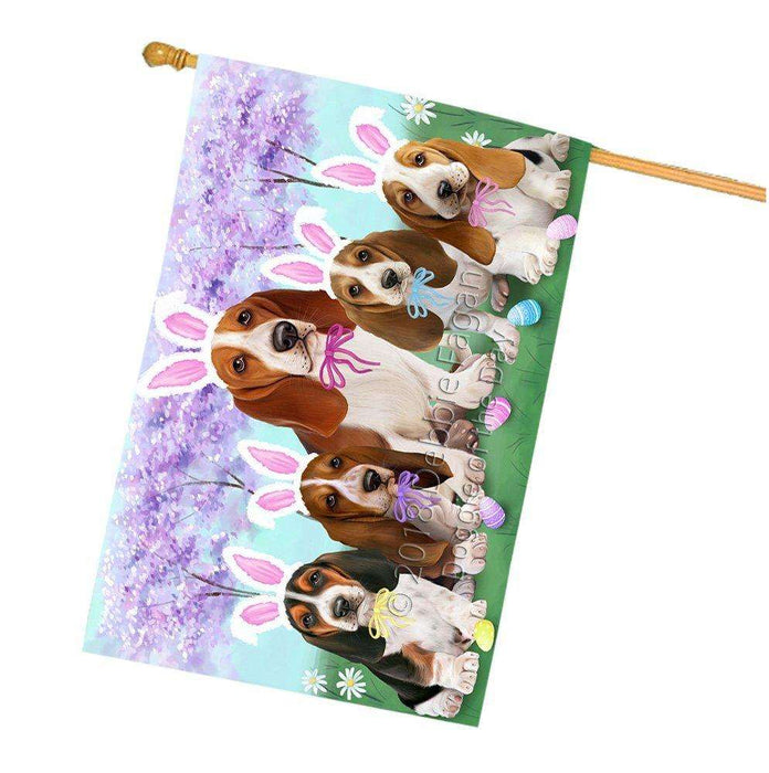 Basset Hounds Dog Easter Holiday House Flag FLG49094