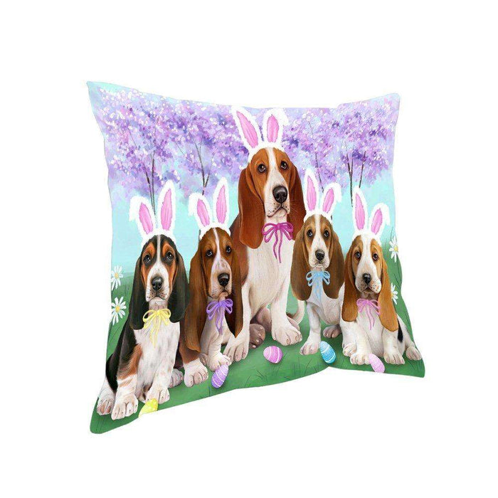 Basset Hounds Dog Easter Holiday Pillow PIL52372