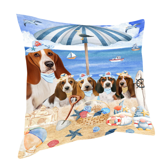 Basset Hound Throw Pillow: Explore a Variety of Designs, Cushion Pillows for Sofa Couch Bed, Personalized, Custom, Dog Lover's Gifts
