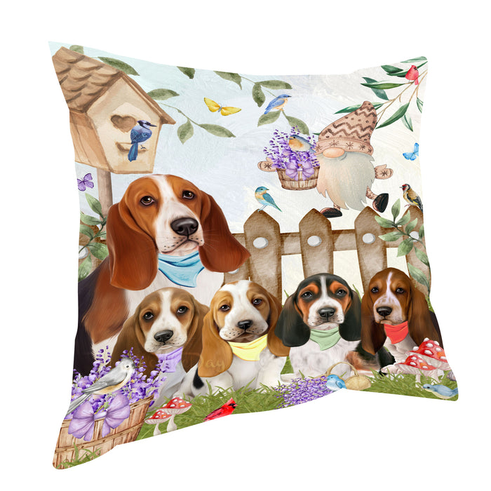 Basset Hound Pillow, Cushion Throw Pillows for Sofa Couch Bed, Explore a Variety of Designs, Custom, Personalized, Dog and Pet Lovers Gift