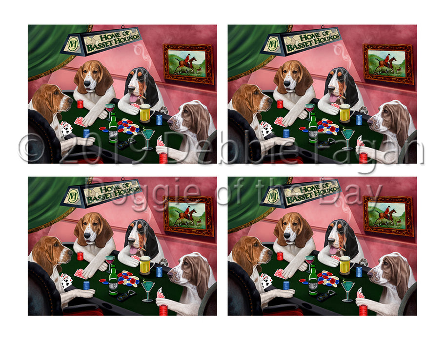 Home of  Basset Hound Dogs Playing Poker Placemat