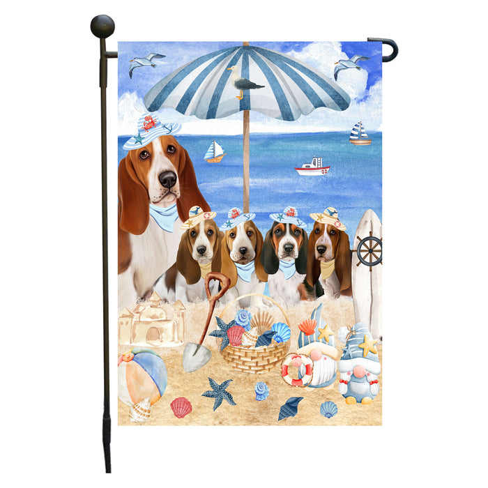 Basset Hound Dogs Garden Flag, Double-Sided Outdoor Yard Garden Decoration, Explore a Variety of Designs, Custom, Weather Resistant, Personalized, Flags for Dog and Pet Lovers