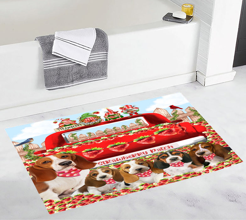 Basset Hound Bath Mat: Explore a Variety of Designs, Personalized, Anti-Slip Bathroom Halloween Rug Mats, Custom, Pet Gift for Dog Lovers