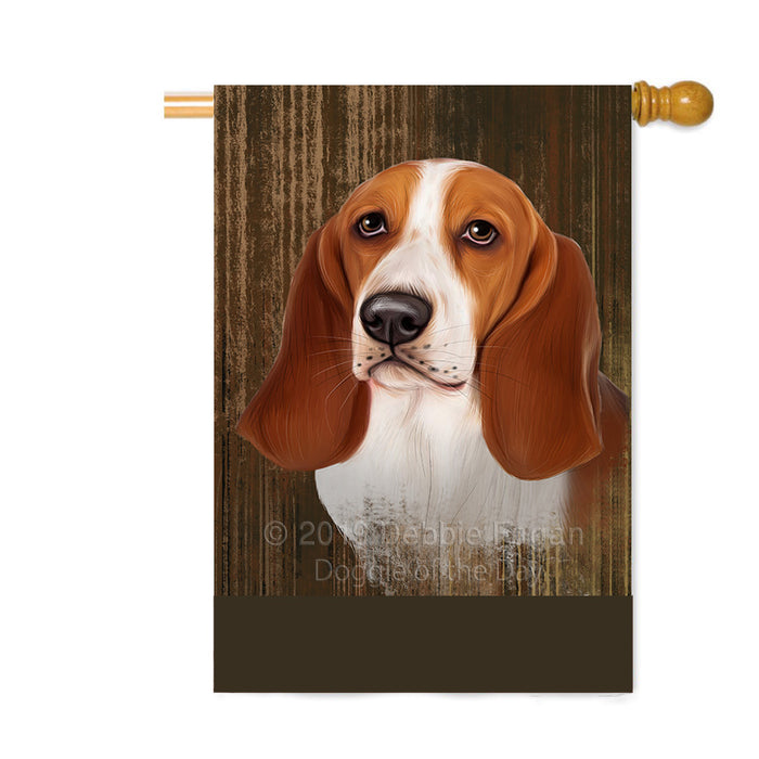 Personalized Rustic Basset Hound Dog Custom House Flag FLG64492