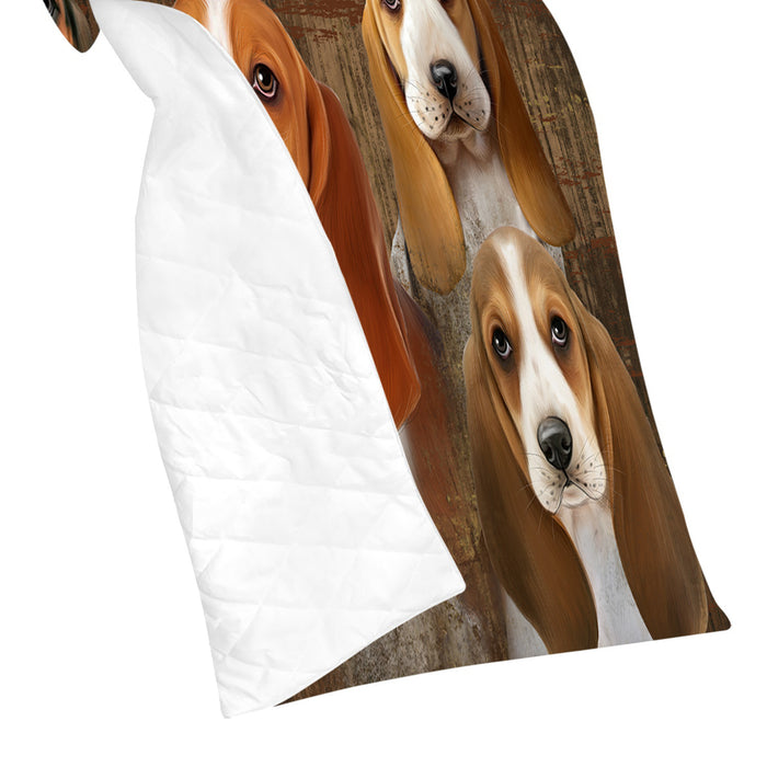 Rustic Basset Hound Dogs Quilt