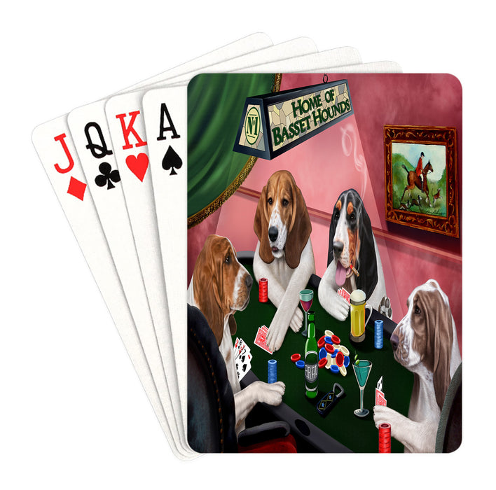 Home of Basset Hound Dogs Playing Poker Playing Card Decks