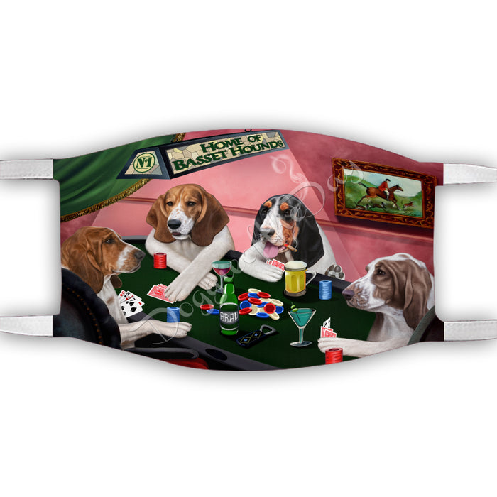 Home of Basset Hound Dogs Playing Poker Face Mask FM49763