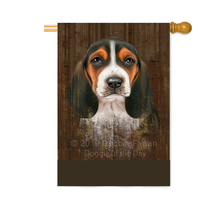 Personalized Rustic Basset Hound Dog Custom House Flag FLG64493
