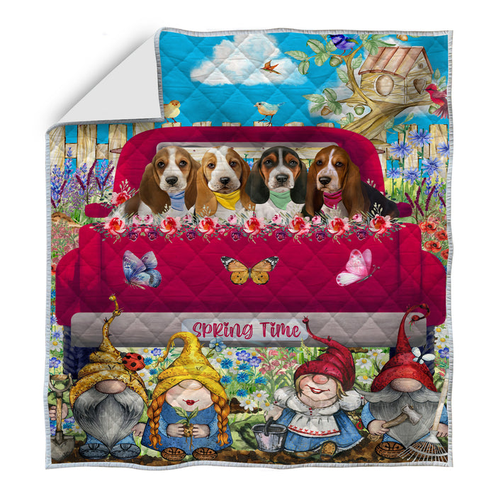 Basset Hound Bedding Quilt, Bedspread Coverlet Quilted, Explore a Variety of Designs, Custom, Personalized, Pet Gift for Dog Lovers
