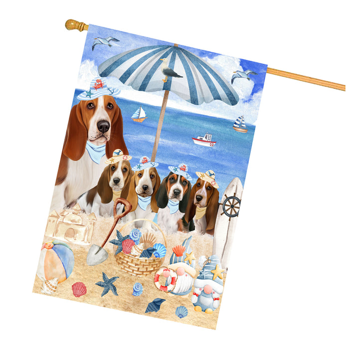 Basset Hound Dogs House Flag, Double-Sided Home Outside Yard Decor, Explore a Variety of Designs, Custom, Weather Resistant, Personalized, Gift for Dog and Pet Lovers