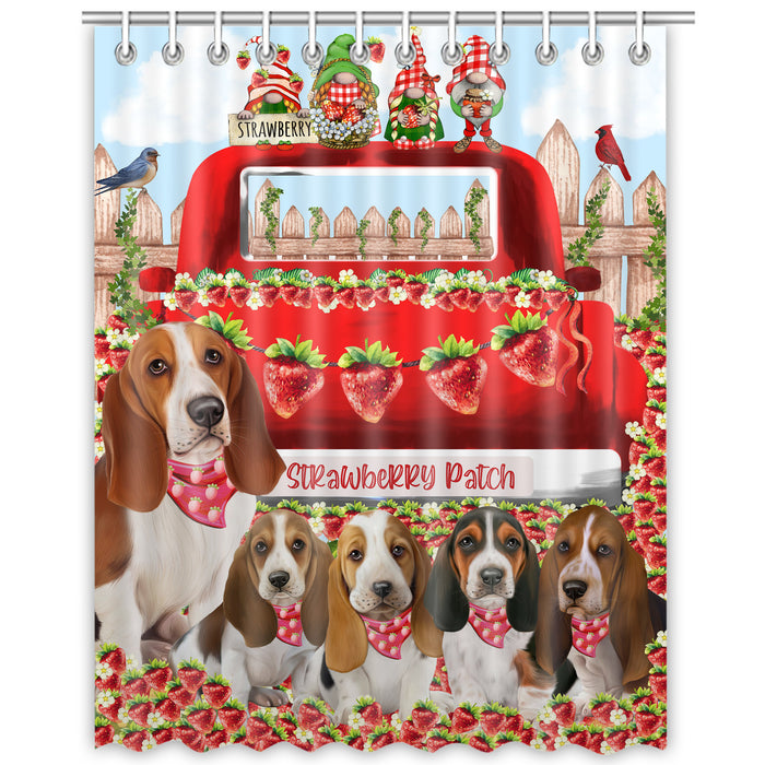 Basset Hound Shower Curtain, Custom Bathtub Curtains with Hooks for Bathroom, Explore a Variety of Designs, Personalized, Gift for Pet and Dog Lovers