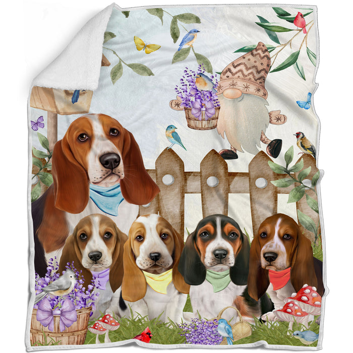 Basset Hound Blanket: Explore a Variety of Designs, Personalized, Custom Bed Blankets, Cozy Sherpa, Fleece and Woven, Dog Gift for Pet Lovers