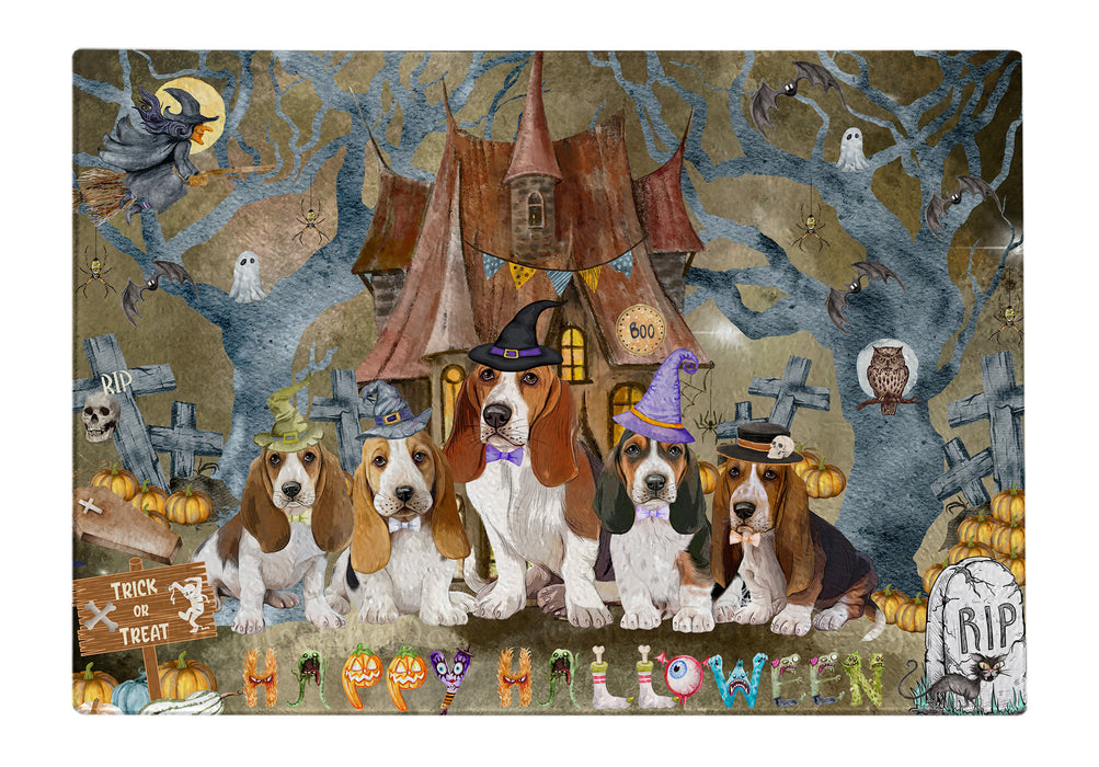 Basset Hound Cutting Board: Explore a Variety of Designs, Custom, Personalized, Kitchen Tempered Glass Scratch and Stain Resistant, Gift for Dog and Pet Lovers