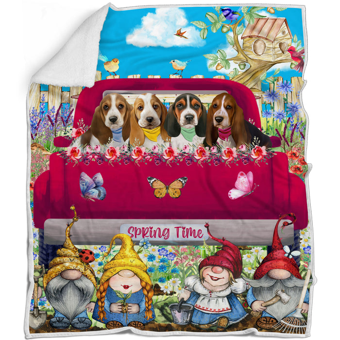 Basset Hound Bed Blanket, Explore a Variety of Designs, Personalized, Throw Sherpa, Fleece and Woven, Custom, Soft and Cozy, Dog Gift for Pet Lovers