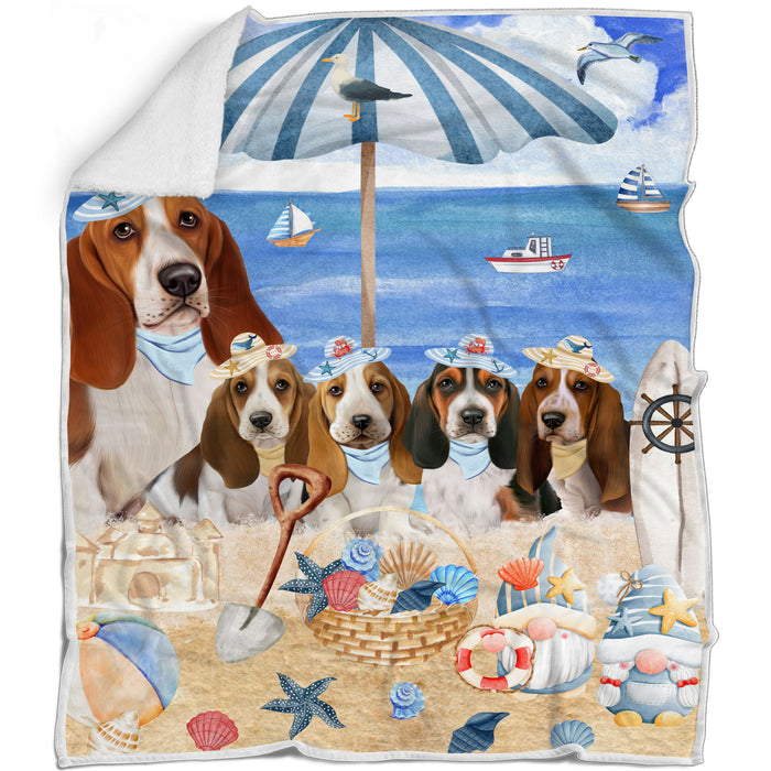 Basset Hound Blanket: Explore a Variety of Personalized Designs, Bed Cozy Sherpa, Fleece and Woven, Custom Dog Gift for Pet Lovers