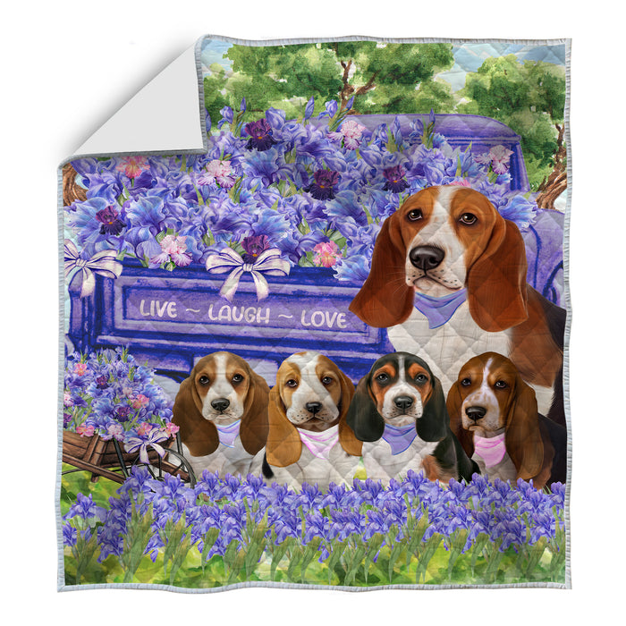 Basset Hound Quilt: Explore a Variety of Designs, Halloween Bedding Coverlet Quilted, Personalized, Custom, Dog Gift for Pet Lovers
