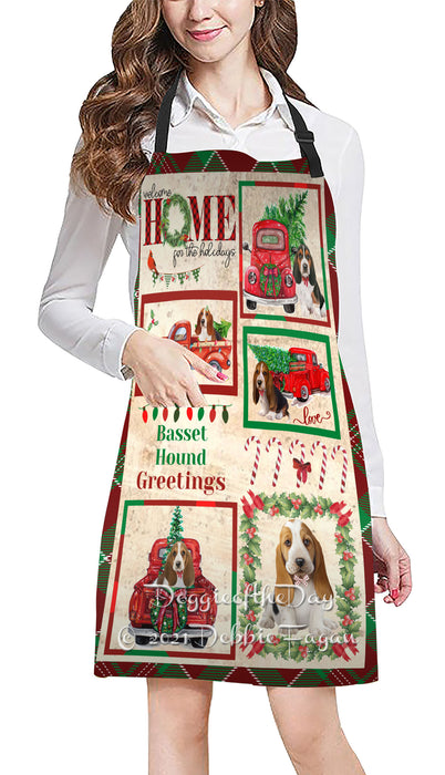 Welcome Home for Holidays Basset Hound Dogs Apron Apron48378