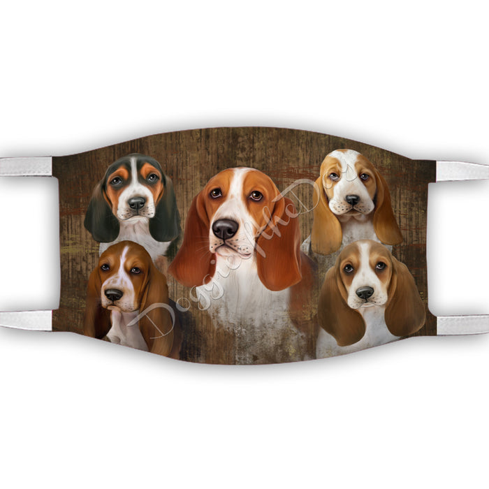 Rustic Basset Hound Dogs Face Mask FM50023
