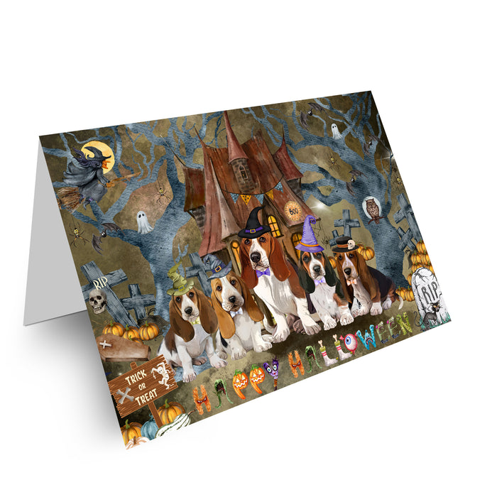 Basset Hound Greeting Cards & Note Cards: Explore a Variety of Designs, Custom, Personalized, Halloween Invitation Card with Envelopes, Gifts for Dog Lovers
