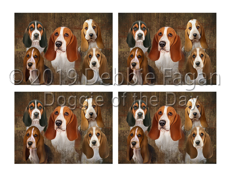 Rustic Basset Hound Dogs Placemat