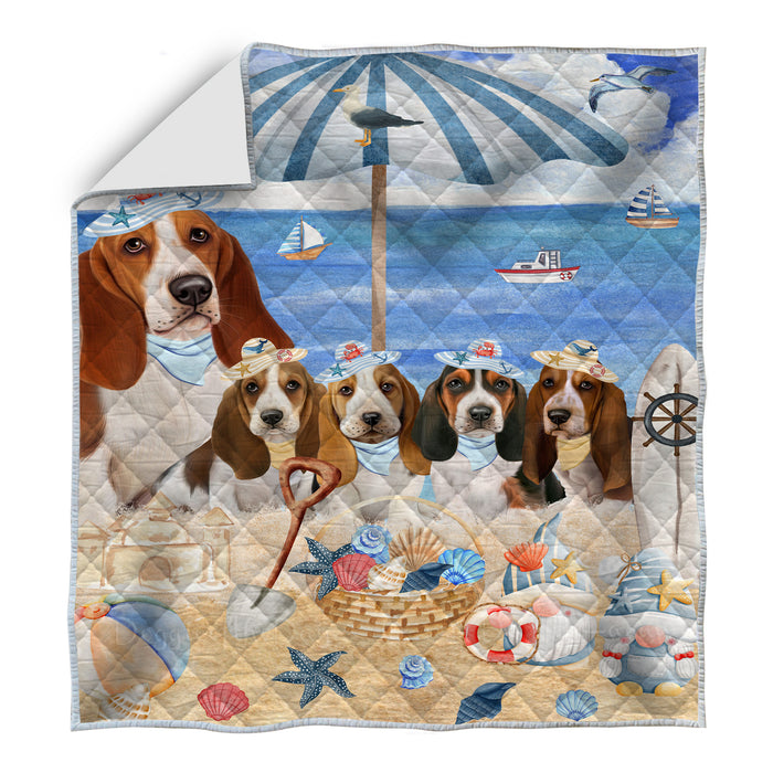 Basset Hound Quilt, Explore a Variety of Bedding Designs, Bedspread Quilted Coverlet, Custom, Personalized, Pet Gift for Dog Lovers