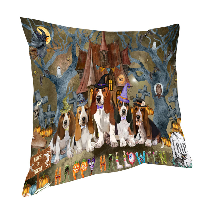 Basset Hound Throw Pillow: Explore a Variety of Designs, Custom, Cushion Pillows for Sofa Couch Bed, Personalized, Dog Lover's Gifts